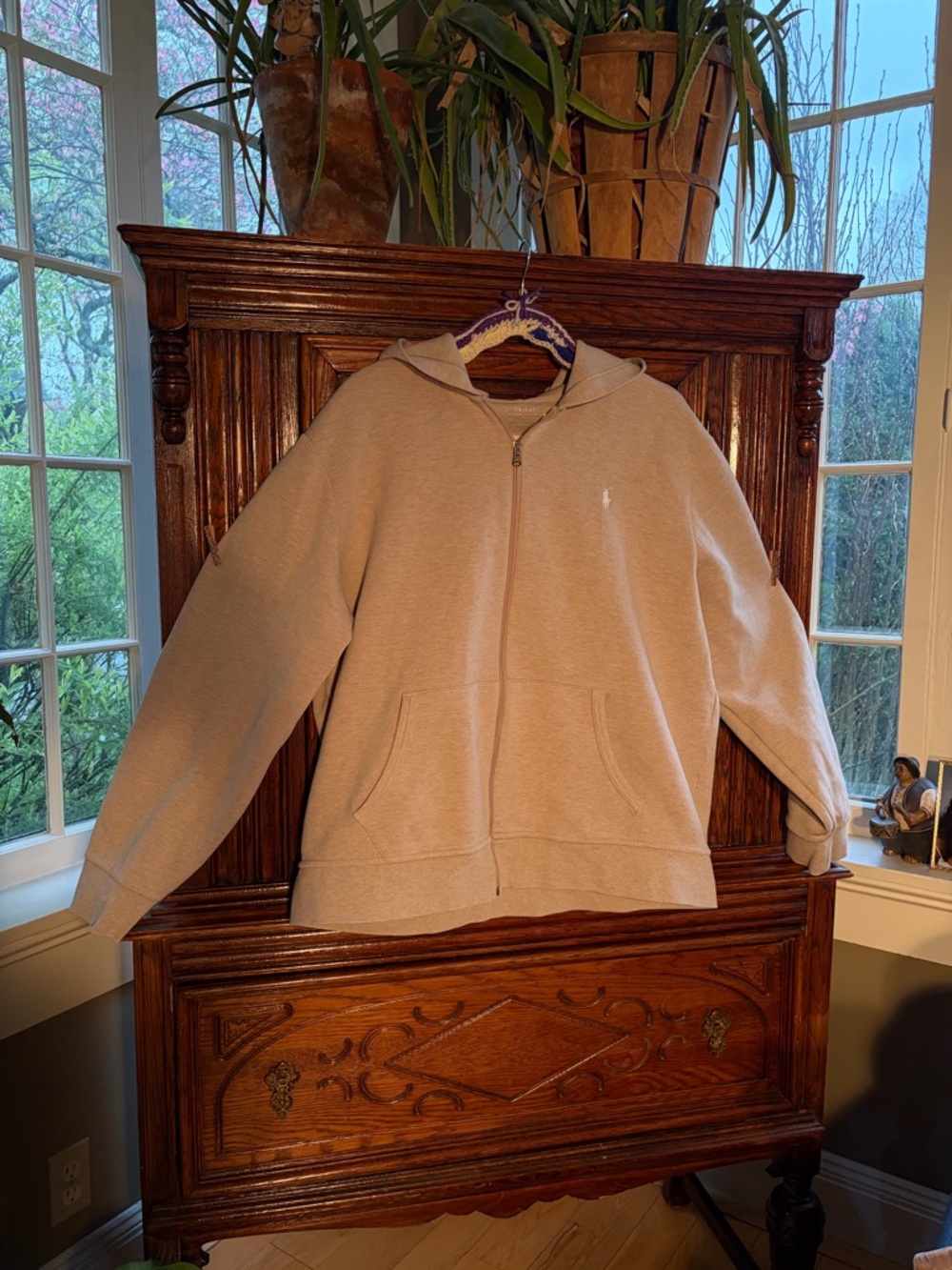 Polo by Ralph Lauren Men's Beige Zip-Up Hoodie Sweater